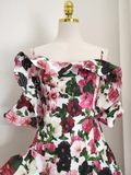 Niulatu A line Spaghetti Straps Sleeveless Floral Cocktail Dress Short Birthday Outfits SD395