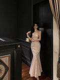 Niulatu Sheath Sweetheart Sequin Lace Long Prom Dresses Evening Dress SD419