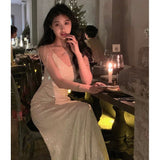 Niulatu Sheath Spaghetti Straps Floor Length Prom Dresses Birthday Dress SD430