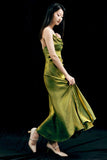 Niulatu Sheath Spaghetti Straps Green Ankle Length Prom Dresses Birthday Outfits SD472