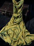 Niulatu Sheath Spaghetti Straps Green Ankle Length Prom Dresses Birthday Outfits SD472