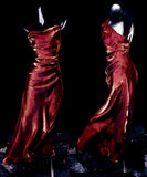 Niulatu Sheath Spaghetti Straps Burgundy Ankle Length Prom Dresses Birthday Outfits SD474