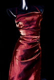 Niulatu Sheath Spaghetti Straps Burgundy Ankle Length Prom Dresses Birthday Outfits SD474