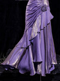 Niulatu Mermaid Spaghetti Straps Long Lilac Prom Dresses Birthday Outfits SD477