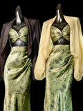 Niulatu Sheath Spaghetti Straps Green Lace Ankle Length Prom Dresses Birthday Outfits SD479