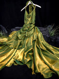 Niulatu Mermaid Spaghetti Straps Green Long Length Prom Dresses Birthday Outfits SD481