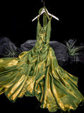 Niulatu Mermaid Spaghetti Straps Green Long Length Prom Dresses Birthday Outfits SD481