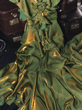 Niulatu Retro A line Short Sleeves Green Long Prom Dress Birthday Dresses SD498