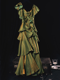 Niulatu French Retro A line Short Sleeves Green Long Prom Dress Birthday Dresses SD499