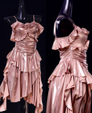 Niulatu Retro A line Sleeveless Spaghetti Straps Pink Short Prom Dress Birthday Dresses SD500