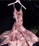 Niulatu Retro A line Sleeveless Spaghetti Straps Pink Short Prom Dress Birthday Outfits SD501