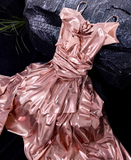 Niulatu Retro A line Sleeveless Spaghetti Straps Pink Short Prom Dress Birthday Outfits SD501