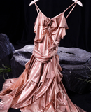 Niulatu Retro A line Sleeveless Spaghetti Straps Pink Short Prom Dress Birthday Outfits SD501