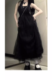 Niulatu Ball Gown Spaghetti Straps Black Tulle Long Birthday Dresses Birthday Outfits SD506