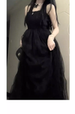 Niulatu Ball Gown Spaghetti Straps Black Tulle Long Birthday Dresses Birthday Outfits SD506