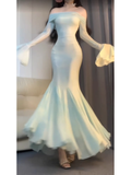 Niulatu Mermaid Off The Shoulder Mint Green Ankle length Birthday Dresses Birthday Outfits SD515