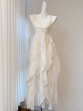 Niulatu A line Straps Floral White Ankle length Birthday Dresses Birthday Outfits SD517