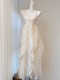 Niulatu A line Straps Floral White Ankle length Birthday Dresses Birthday Outfits SD517