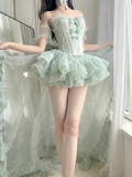 Niulatu Ball Gown Spaghetti Straps Mint Green Homecoming Dresses Birthday Outfits SD524