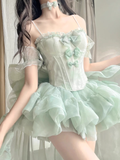 Niulatu Ball Gown Spaghetti Straps Mint Green Homecoming Dresses Birthday Outfits SD524