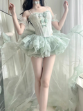 Niulatu Ball Gown Spaghetti Straps Mint Green Homecoming Dresses Birthday Outfits SD524