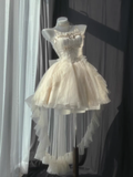 Niulatu Ball Gown Spaghetti Straps Ivory Homecoming Dresses Birthday Outfits SD528