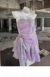Niulatu Sheath Spaghetti Straps Short Lilac Cocktail Dresses Birthday Outfits SD533