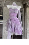 Niulatu Sheath Spaghetti Straps Short Lilac Cocktail Dresses Birthday Outfits SD533