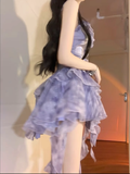 Niulatu A Line Spaghetti Straps Short Lilac Cocktail Dresses Birthday Outfits SD534