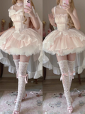 Niulatu Ball Gown Straps Short Pink Cocktail Dresses Birthday Outfits SD536