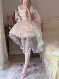 Niulatu Ball Gown Straps Short Pink Cocktail Dresses Birthday Outfits SD536