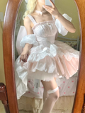 Niulatu Ball Gown Straps Short Pink Cocktail Dresses Birthday Outfits SD558
