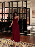 Niulatu Sheath Spaghetti Straps Red Knee Length Prom Dresses Birthday Outfits SD568
