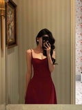 Niulatu Sheath Spaghetti Straps Red Knee Length Prom Dresses Birthday Outfits SD568