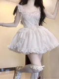Niulatu Ball Gown Straps White Short Cocktail Dresses Birthday Outfits SD575