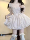 Niulatu Ball Gown Straps White Short Cocktail Dresses Birthday Outfits SD575