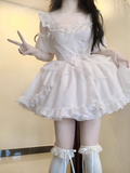 Niulatu Ball Gown Straps White Short Cocktail Dresses Birthday Outfits SD575