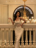 Niulatu Sheath Straps White Ankle Length Prom Dresses Birthday Outfits SD602