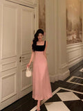 Niulatu A Line Straps Pink Sleeveless Date Night Dress Prom Dresses Birthday Outfits SD621