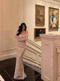 Niulatu Mermaid Off The Shoulder Long Sleeves Date Night Dress White Prom Dresses Birthday Outfits SD639