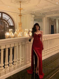 Niulatu Sheath Sweetheart Red Sleeveless Date Night Dress Prom Dresses Birthday Outfits SD641