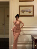 Niulatu Sheath Halter Neckline Sleeveless Prom Dresses Birthday Outfits With Flower SD666
