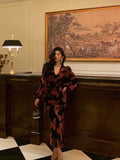 Niulatu Mermaid V Neckline Long Sleeves Black Velvet Pink Butterfly Prom Dresses Birthday Outfits SD690