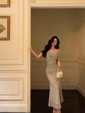 Niulatu Sheath Off The Shoulder Dusty Green Ruffles Prom Dresses Birthday Outfits SD694