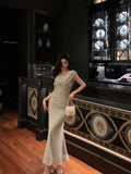 Niulatu Sheath Off The Shoulder Dusty Green Ruffles Prom Dresses Birthday Outfits SD694