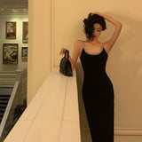 Niulatu Sheath Halter Black Backless Knee Length Prom Dresses Birthday Outfits SD717
