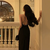 Niulatu Sheath Halter Black Backless Knee Length Prom Dresses Birthday Outfits SD717