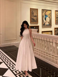 Niulatu A Line Jewel Sleeveless White Chiffon Prom Dresses Birthday Outfits SD721