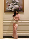 Niulatu Sheath Spaghetti Straps Sleeveless Pink Date Night Dress Prom Dresses Birthday Outfit SD724