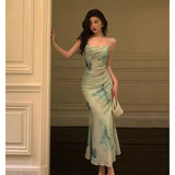 Niulatu Sheath Spaghetti Straps Sage Green Date Night Dress Prom Dresses Birthday Outfit SD731